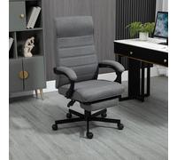 Vinsetto High-back Home Office Chair With Adjustable Height and Footrest - Grey, Grey