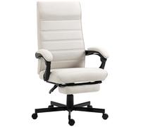 Home Office Chair High-Back Reclining Chair for Bedroom Study Living Room White