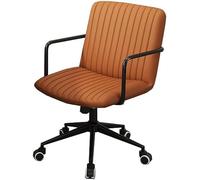 Home Office Chairs Ergonomic Desk Chairs,Mid Century Modern Swivel Accent Chairs with Lumbar Support, Armrest Comfortable Executive Rolling Adjustable, Swing Mode (Color : /Orange B)