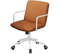 Home Office Chairs Ergonomic Desk Chairs,Mid Century Modern Swivel Accent Chairs with Lumbar Support, Armrest Comfortable Executive Rolling Adjustable, Swing Mode (Color : /Orange A)