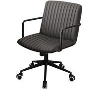 Home Office Chairs Ergonomic Desk Chairs,Mid Century Modern Swivel Accent Chairs with Lumbar Support, Armrest Comfortable Executive Rolling Adjustable, Swing Mode (Color : /Black B)