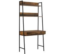 Home Office Computer Desk with Shelves and Drawer Rustic Oak Effect