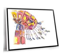 Home Office Decor For Women,Farmhouse Kitchen Wall Decor,Nostalgic Carousel Ride At Festival In Munich Wall Decoration Edition Fine Art Print Watercolor Prints Painting,12x16 Inch UnFramed Wall Art