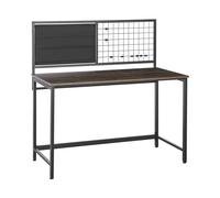 Home Office Desk 118 x 60 cm Dark Wood with Black VINCE
