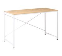 Beliani Home Office Desk ANDASTE Light Brown/ White 120 cm 60 cm, White