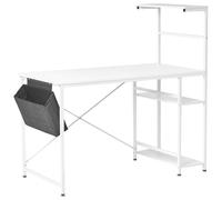 Home Office Desk ARAMINGO White 120 cm 60 cm with Storage