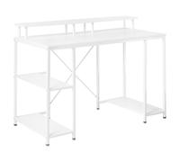 Home Office Desk CADDO White 120 cm 60 cm with Shelves