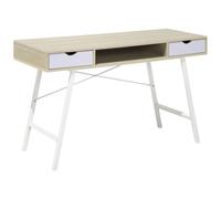 Home Office Desk CLARITA Light Brown 120 cm 48 cm with Storage