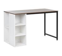 Beliani Home Office Desk Dese Brown/ White 120 Cm 60 Cm