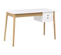 Beliani Home Office Desk Fenestra 120 Cm 50 Cm Light Brown/ White