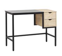 Home Office Desk HARPER Black 100 cm 48 cm with Storage