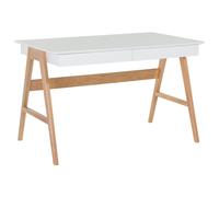 Beliani Home Office Desk SHESLAY White 120 cm 70 cm with Storage, White