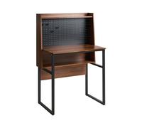 Beliani Office Desk With Memo Board Buxton 84 Cm 48 Cm Dark Brown
