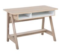 Home Office Desk with Shelf 110 x 60 cm Light Wood JACKSON