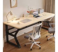 Home Office Gaming Desk 180x60cm 2.5cm Thick Top 150kg Capacity Modern Study Desk in Milk Coffee Color Perfect for Gaming and Workstation Setup