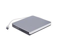 Home Office Laptop DVD Burner Slim External DVD RW Drive Burner USB3.0 Card Reader Player Optical Drive Easy To Use(Silvery)