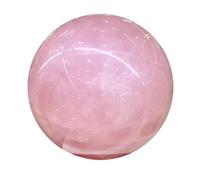 Home Office Ornaments Rose Quartz Crystal Ball Polished Raw Stone Gemstone Sphere Sculpture Figurine Feng Shui Aura Decorative,10cm