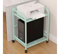 Home Office Printer Cart with Lockable Wheels Metal Rolling Printer Stand Storage Solution for Home Office & Kitchen Compact Design (Pink L19.6 x W15.7 x H32.6)