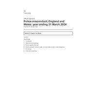 Home Office Research Report Police misconduct, England and Wales: year ending 31 March 2024