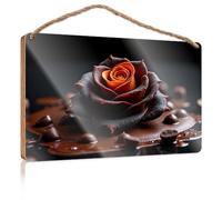 Home Office Signs for Doors Funny A Chocolate Rose Surrounded by Melted Signs for Bathroom Farmhouse Bathroom Sign(23X35CM)