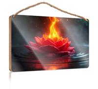 Home Office Signs for Doors Funny Flaming Lotus On Water Signs for Bathroom Farmhouse Bathroom Sign(20X30CM)