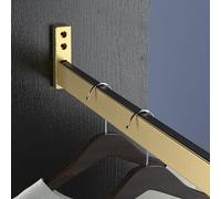 Home/Office/Studio Commercial Wardrobe Hangin Pole,Aluminum Closet Rod Brackets, Heavy Duty Clothing Organizer Crossbar with Anti-Slip Rubber Strip(60cm/23.6in)