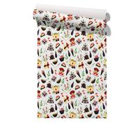Home Office Wallpaper Art Deco Rubber Japanese Style Simple Paste Sushi | Thick durable vinyl film, no adhesive needed. Best for rental decoration, no wall damage. Size: 45x500.