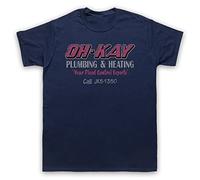 Home Oh-Kay Plumbing and Heating Marv Harry Van Logo Mens T-Shirt, Navy Blue, 2XL