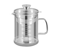 Home Oil Pot - Stainless Steel Container Fat Storage Rack Cooking Fat Separation System | Fine Mesh Strainer Design For Kitchen Pick-