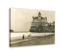 Home On The Beach 1900s San Francisco Antique Victorian - Cliff House Canvas Posters Wall Art Bedroom Office Room Decor Gift Frame 16x24inch(40x60cm)