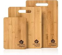 Home Organics Premium Bamboo Chopping Board Set - Set of 3 Wooden Cutting Boards | Chopping Meat, Vegetables, & Bread | Serving Crackers&Cheese | Wood Cheese Board Platter, Food Prep, Kitchen Gift Set