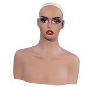 Home Organizer Display Head with Shoulder Bust Form, PVC Hairpiece Mannequin for Arrangement Practice, Shop Presentation and Salon Training Hairpiece Display Mannequin Salon Training Shoulder Bust