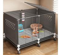 Home Ornamental Rabbit Cage, Indoor Bunny Cage, Rabbit Hutch, Holed Side Panel Design, Front HD Transparent