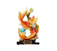 Home Ornaments Chinese Feng Shui Fish Statue,Creative Fortune Lucky Fish Figurine,Tabletop Ornament for Home Decor Office. Art Decorations