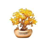 Home Ornaments Wealth Tree with Gold Ingots - New Office Décor - Feng Shui Money Plant for Prosperity for Housewarming and Business Opening Art Decorations