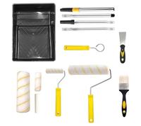 Home Paint Kit | Large Roller For Paint,Ergonomic Anti-Lint Edge Brush With Extendable Pole And Tray For Textures On Furniture And Walls