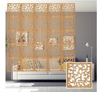 Home Partition Decoration Folding Living Room Divider Wood Plastic Privacy Partition Panel Screen, Office Cafe Restaurant Simple Hanging Screen, Hollow Screen Decoration Hanging Room Dividers(75Pcs)