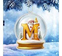Home Party Gift Wedding Decoration 26 Letter Yellow Crystal Ball Acrylic Car Ornament Christmas Tree Pendant Home Decoration for Home Party Christmas Decor