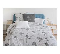 Home Passion - 3-Piece Duvet Cover - 100% Cotton - 57 Thread Count - Double - 220 x 240 cm - Tinghir - White and Grey