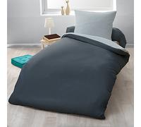 Home Passion 60023 Duvet 135 x 200 cm 57 Yarns Cotton Dark Grey/Light Grey Linen, Pack of 2