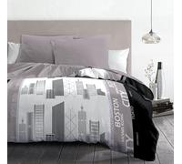 Home Passion District Duvet Cover, Linen, Set of 3 Microfibre 220 x 240 x 0.1 cm, Multi-Coloured
