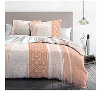 Home Passion Duvet Cover 3 Piece Set ethnora Tangerine 100% Cotton, multicoloured, 220x240x0,1 cm 57 Yarns