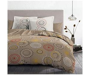 Home Passion Duvet Cover 3 Piece Set Fireworks 220 x 240 x 0.1 cm multicoloured 100% Cotton 57 Thread Count, Taupe