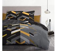 Home Passion Marco Yellow 100% Cotton 57 Thread Count, Duvet Cover 3 Piece Set, Multi, 220x240x0,1 cm