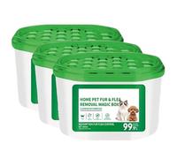 Home Pet Fur & Odor Removal Magic Box, 360 All-Around Coverage Pet Hair Remover Pet Magic Box, Portable Odor Eliminator and Dust Collector for Home Bedroom Living Room Pet Areas (3PCS)