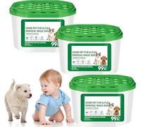 Home Pet Fur & Odor Removal Magic Box, 360 All-Around Coverage Pet Hair Remover pet magic box, Portable Odor Eliminator and Dust Collector for Home Bedroom Living Room Pet Areas (3pcs)