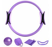 Home Pilates kit for Women 5 Pcs,Durable Better Portable Yoga Equipment Set with Resistance Bands,Pilates Ball,Pliate Ring,Stretch Belt & Pilate Circle for Women Training Gift,Home Workouts (Purple)