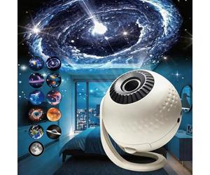 Home Planetarium Star Projector Galaxy Light Night Lights with 12Film Discs,Nebula/Moon/Celestial Galaxy Projector,Projection Lamp with Bluetooth Speaker,Zoom,Timer&Rotation Control,3D Light Projector