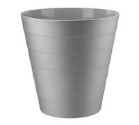 Home+ Plastic Waste Paper Bin Basket 6L Waste Rubbish Trash Can Round Kitchen Bathroom Bedroom Office Garbage Dustbin, 6 Litre (Grey)