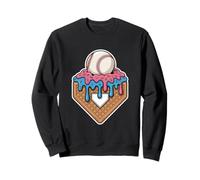 Home Plate Waffle Cone Baseball With Pink Sprinkles Sweatshirt